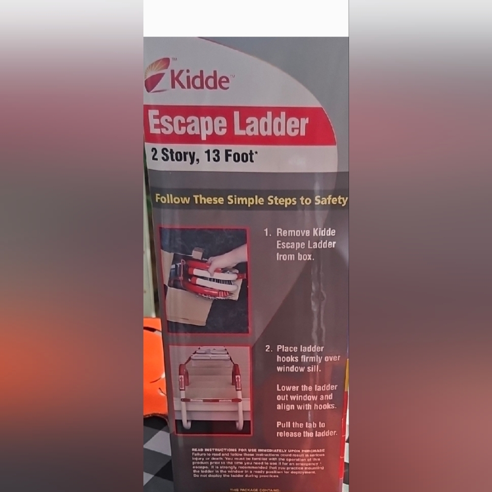 Red Fire Escape Ladder - Picture 3 of 6